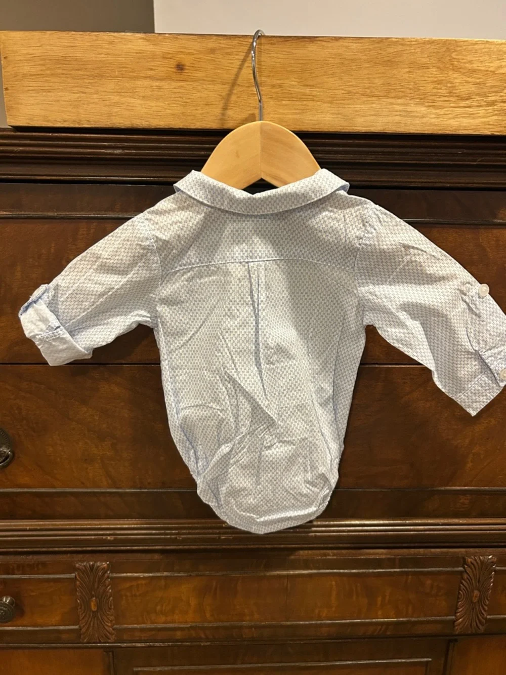 Mayoral Newborn Onesie Dress Shirt.